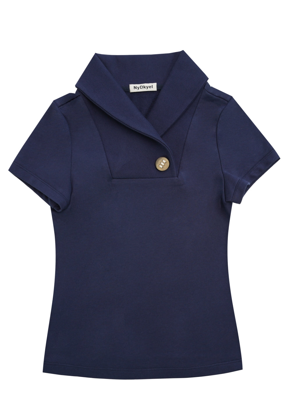 NyDkyel丨Prussian Blue Equestrian Tee - Wooden Button Accents - PSYLOS 1, NyDkyel丨Prussian Blue Equestrian Tee - Wooden Button Accents, T-Shirt, NyDkyel, PSYLOS 1